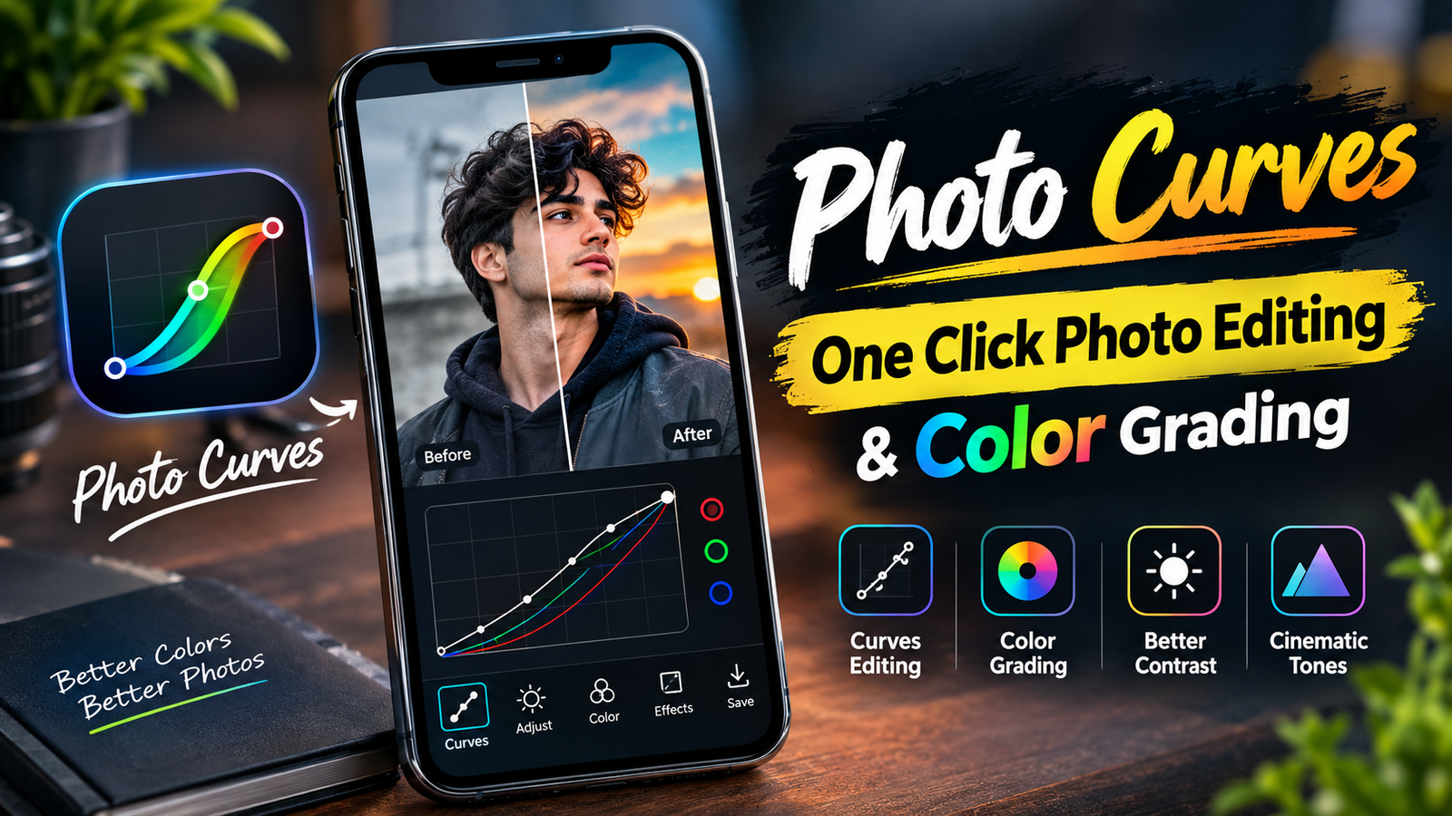 Photo Curves: One-Click Photo Editing & Color Grading