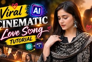 Viral AI girl love song video editing prompt for romantic cinematic videos
