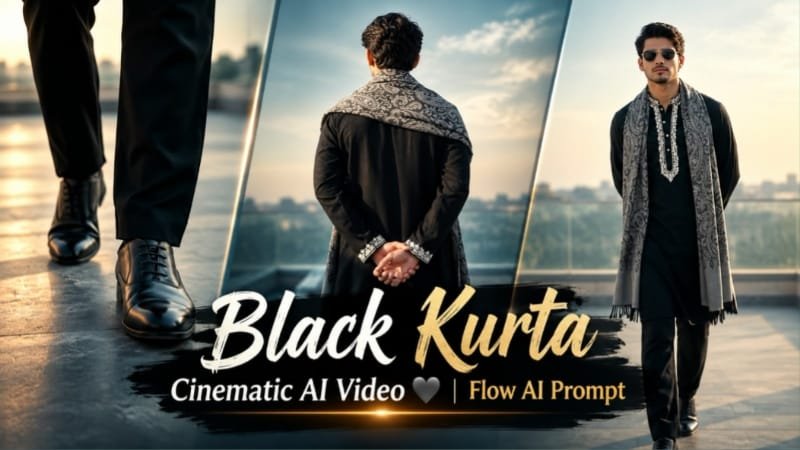 Black Kurta Pajama AI Video Edit